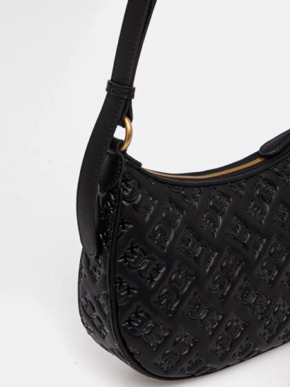 Сумка Pinko Half Moon з Тисненням Чорна2