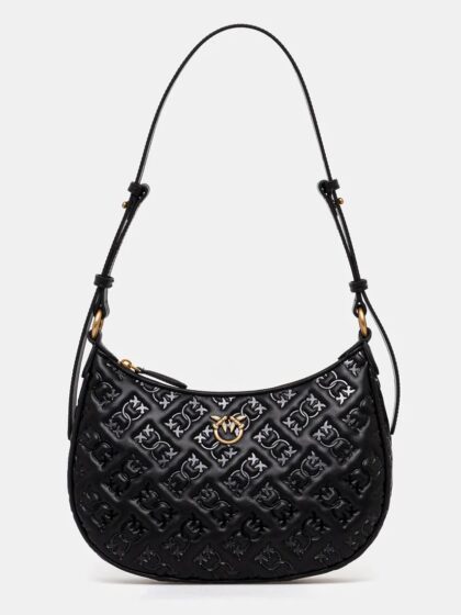 Сумка Pinko Half Moon з Тисненням Чорна1