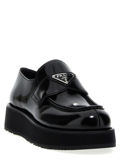 Мокасини з логотипом Prada Чорні2