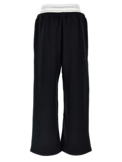 Джогери T By Alexander Wang Wide Leg W/ Logo Elastic Exposed Brief Чорні2