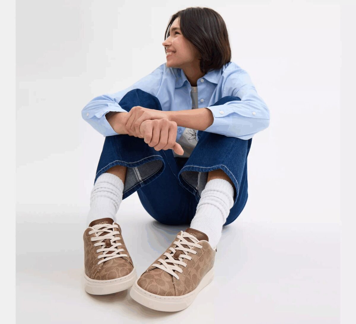 Кеди Coach High Line Signature Canvas Коричневі4