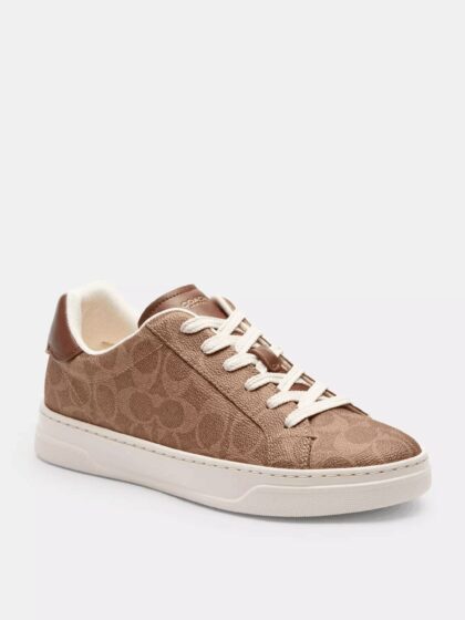 Кеди Coach High Line Signature Canvas Коричневі1