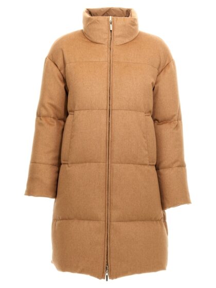 Двостороння довга пухова куртка Max Mara The Cube Dante Бежева1