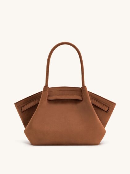 Сумка JW PEI Hana Medium Faux Suede Tote Коричнева2
